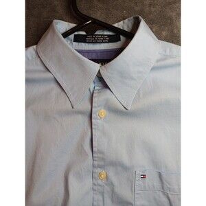 Mens Tommy Hilfiger Shirt Long Sleeve Button Down Light Blue Small
